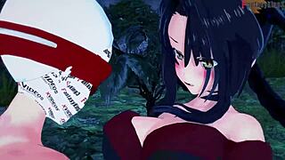 Blindfolded Akeno's wild ride in HSDXD's NTR madness