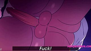 Horny brunette dominates young boy in intense hentai scene