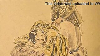 Vintage erotic drawings showcase classic sensual art style