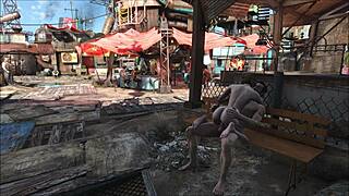 fucking in fallout 4 diamond city public outdoor with brunette