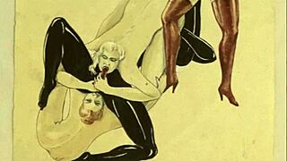 Vintage erotic drawings showcase classic sensual art style