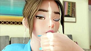 Mei gives a blowjob and handjob.