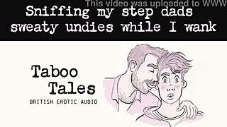 Gay ASMR audio of sniffing stepdad's underwear for erotic pleasure