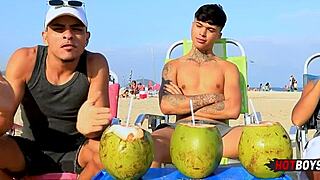 Playing with our friend in a group setting.