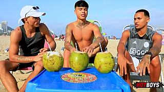 Playing with our friend in a group setting.