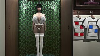 monster cock blowbang with curvy hentai girl in 3d cartoon