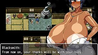 Tanned girl Natsuki in hentai game episode 19