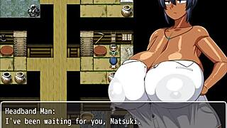 Tanned girl Natsuki in hentai game episode 19