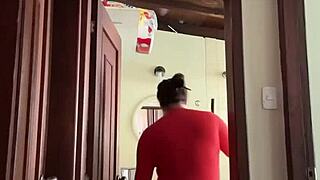 my neighbor's in the bathroom, probably masturbating that cute milf body