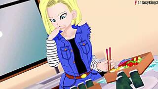 Master Roshi Gets Blowjob from Android 18 for Cash in Fantasy