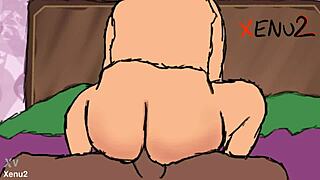 Big ass sitting on the dick in this cartoon porn video