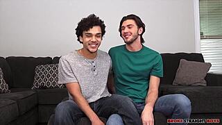 Straight boy gets dominated by hung top in rimming scene