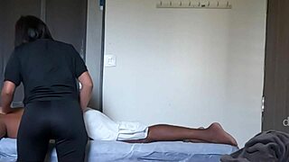 Erotic massage to an Indian girl in a spa