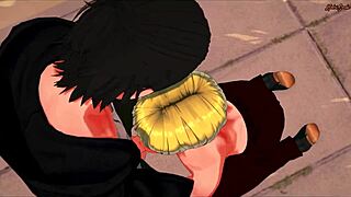 Intense gay sex with Eren and Armin in anime