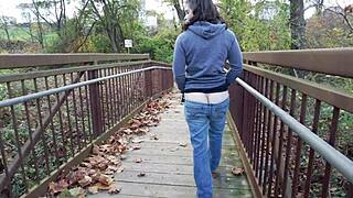 Public display of the anus by a shopper in an accidental manner