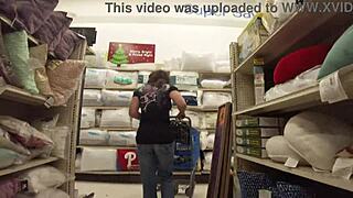 Public display of the anus by a shopper in an accidental manner