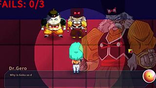 See the big-boobed androids in action in this commented animated hentai game