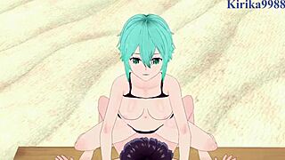 Asuna Yuuki and Sinon Shino Asada in Wild Creampie Hentai Action