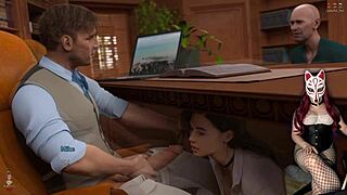 Steps of debauchery 35: blowjob in college with big tits and cum in mouth.