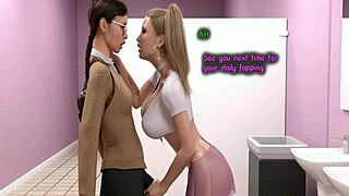3D animated MILF with big natural tits and 14 inch cock