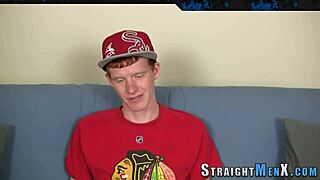 Skinny Straight Twink Tugs His Big Cock in High Definition