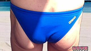 I can’t believe I masturbated in a beach volleyball bikini with an anal toy!