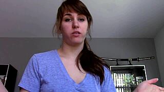 My Petite Brunette Stepsister Bent Over With Braces