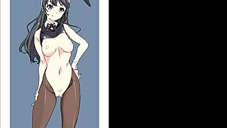 Sakurajima Mai in sexy bunny girl senpai compilation on Rule 34