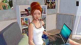 Big tits bouncing while being fucked in a cartoon porn video