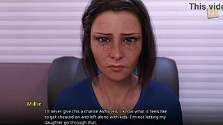 Cedey says, 'I will not stand for Millie's insults,' in this erotic game scene with big tits and ass