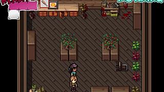 watching this porn with a big-titted milf in the hentai game zombies retreat part 5