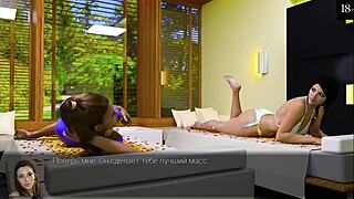 I flash my big tits during this exciting massage and masturbation session with Anna