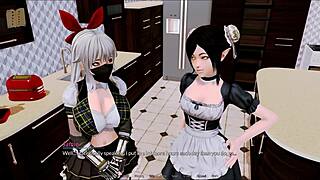 in harem hotel 44, the anime hentai scenes unfold with group encounters and steamy fun