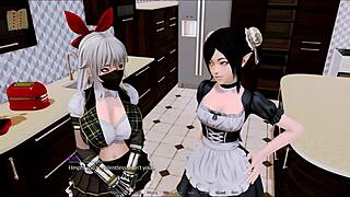 in harem hotel 44, the anime hentai scenes unfold with group encounters and steamy fun