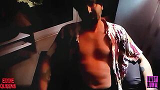Busty Latina gets naughty with her boss on balcony