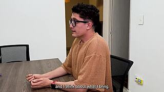 Curvy Latina Daniela Andrea Bangs Candidate Hard For Job Offer