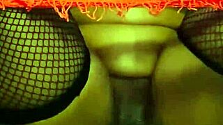 Solo play with big toy, softcore content