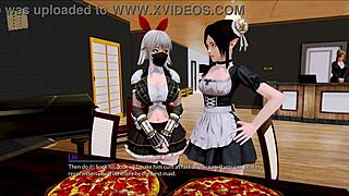 in harem hotel 44, the anime hentai scenes unfold with group encounters and steamy fun