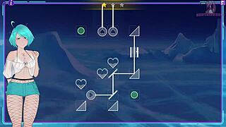 milf hunter chases anime babe from behind in hentai game