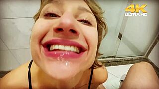 Getting a Blowjob in the Bathroom from a Voyeur