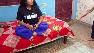 Big tits Indian wife fucks her driver for money