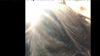 Beautiful blue-eyed brunette gets a black cock in her mouth and wants more