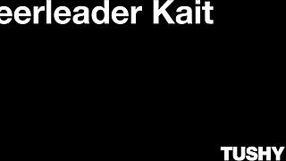 Petite blonde cheerleader Kait gets her tight ass filled with hard anal in Tushyraw spooning