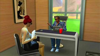 Fat boss fucks customer in car service with heels and shoes in hentai anime story