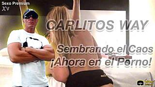 Sabrina Moon spits on dildo blowjob