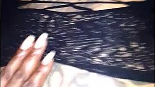 Pinky performs deepthroat in ebony threesome with monster cocks