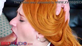 Victoria Greene, the British redhead, sucks and fucks her neighbor in pantyhose cosplay.