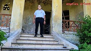 i'm in the haunted house on halloween flashing my corset and getting a creampie from the bodybuilder