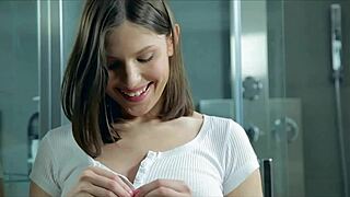 Beautiful woman enjoys sensual pleasure of masturbation