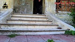 i'm in the haunted house on halloween flashing my corset and getting a creampie from the bodybuilder